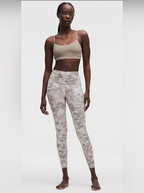 Lululemon Wunder Under SmoothCover HR Tight 25” in Camo Warm Ash Gray | Size 4